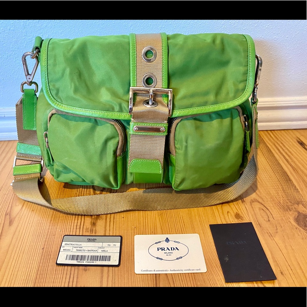 Prada Tessuto Saffiano Pocket Messenger Bag